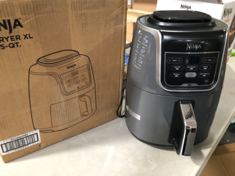 Photo 3 of Ninja AF150AMZ Air Fryer XL, 5.5 Qt. Capacity that can Air Fry, Air Roast, Bake, Reheat & Dehydrate, with Dishwasher Safe, Nonstick Basket & Crisper Plate and a Chef-Inspired Recipe Guide, Grey