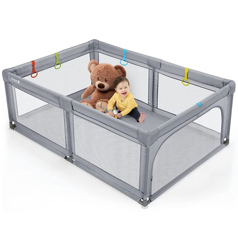 Photo 1 of Dripex Baby Playpen, 71*47 inch Baby Playards with Zipper Gates