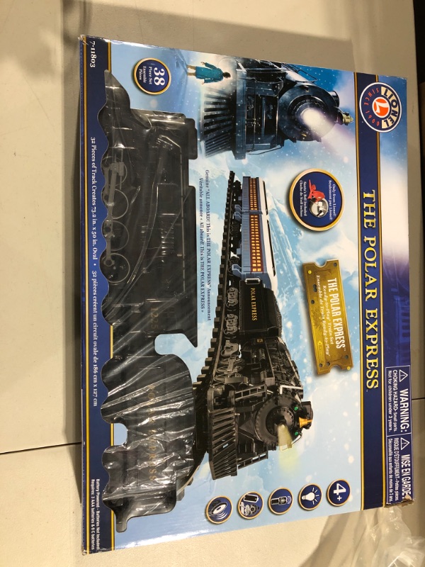 Photo 4 of Lionel The Polar Express Ready-to-Play Set, Battery-Powered Berkshire-Style Model Train Set with Remote , Black