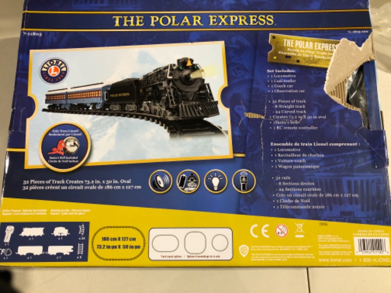 Photo 5 of Lionel The Polar Express Ready-to-Play Set, Battery-Powered Berkshire-Style Model Train Set with Remote , Black