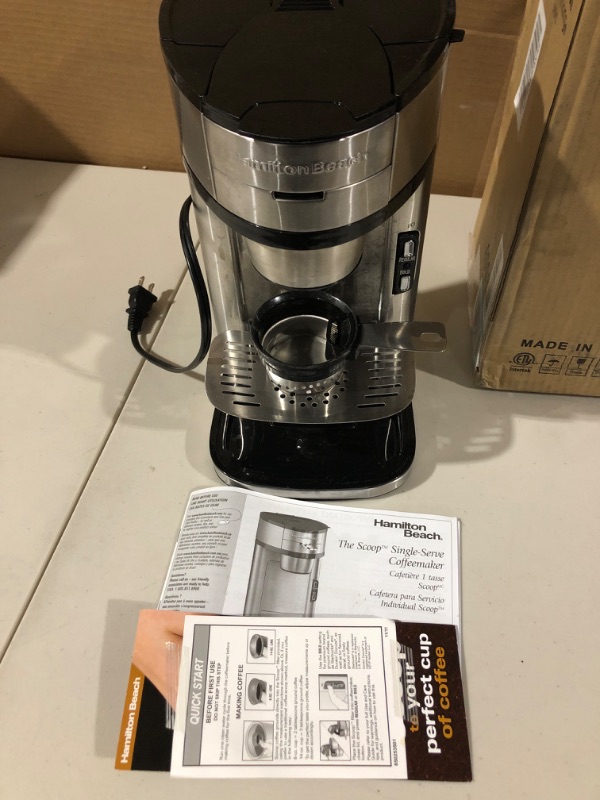 Photo 2 of !!!SEE CLERK NOTES!!!
Hamilton Beach The Scoop Single Serve Coffee Maker 8-14oz. Cups, Stainless Steel 