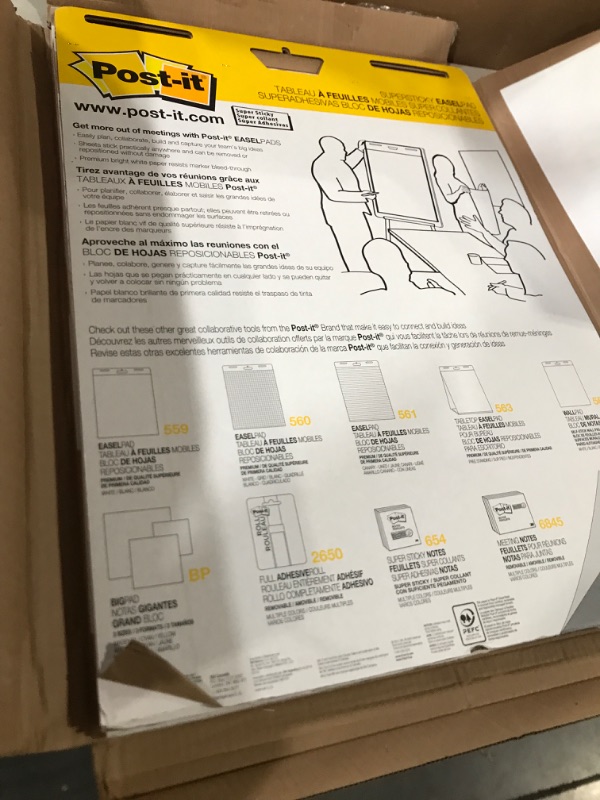 Photo 2 of Post-it Super Sticky Easel Pad, 25 in x 30 in, White, 30 Sheets/Pad, 2 Pad/Pack, Large White Premium Self Stick Flip Chart Paper, Super Sticking Power (559)