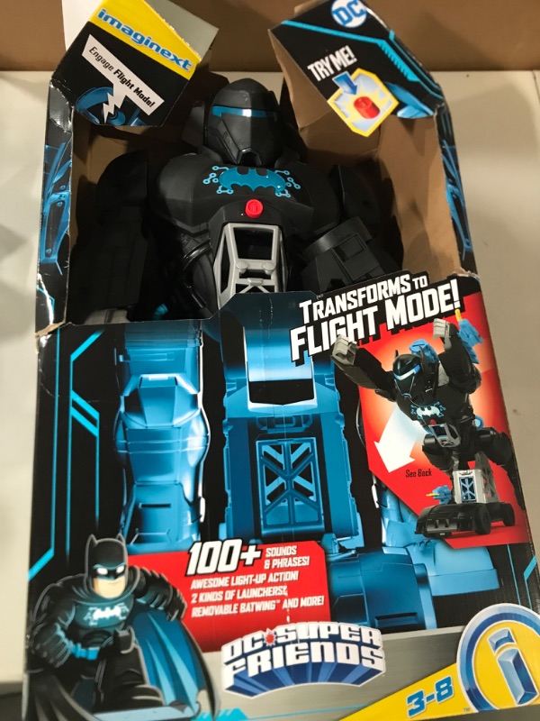 Photo 2 of Fisher-Price Imaginext DC Super Friends Batman Toy, 2 Feet Tall Robot Playset with Lights Sounds plus Batman Figure and 10 Pieces, Bat-Tech Batbot