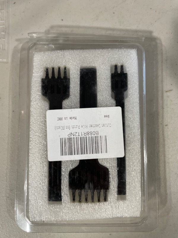 Photo 1 of Citian Leather Hole Punch Tool 5mm 2/4/6 Prong Tooth Lacing Diamond Stitching Chisel Set for DIY Leather Craft (Black) 5mm2+4+6