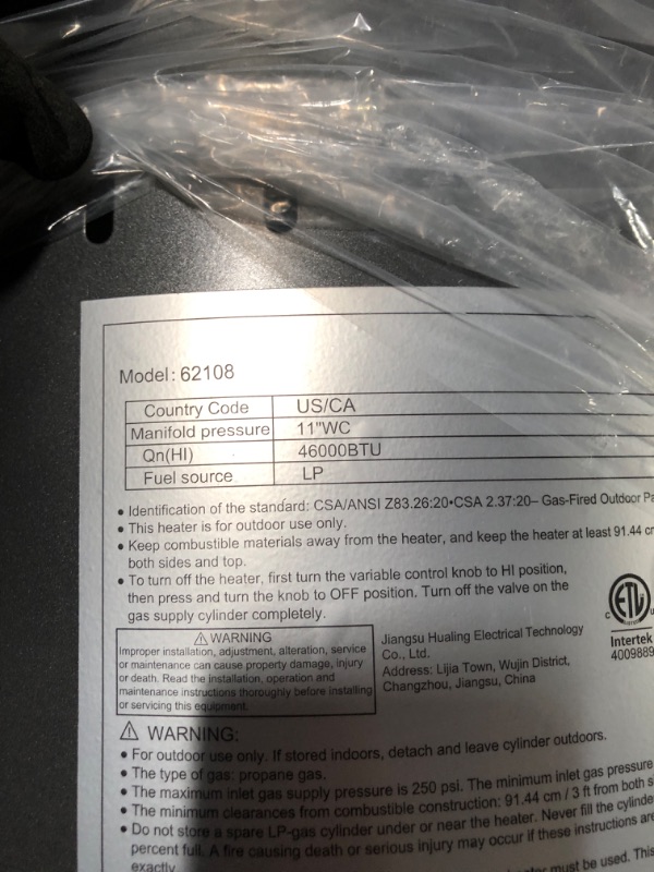 Photo 1 of Amazon Basics Slate Grey Commercial Patio Heater and Standup Patio Heater Cover Set