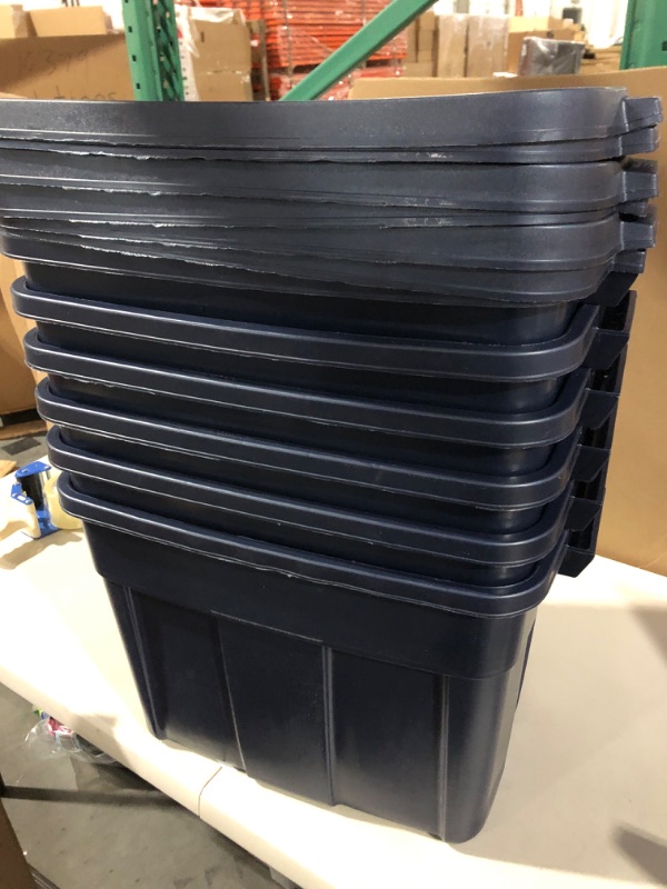 Photo 2 of Rubbermaid Roughneck? Storage Totes 18 Gal 6-Pack Dark Indigo