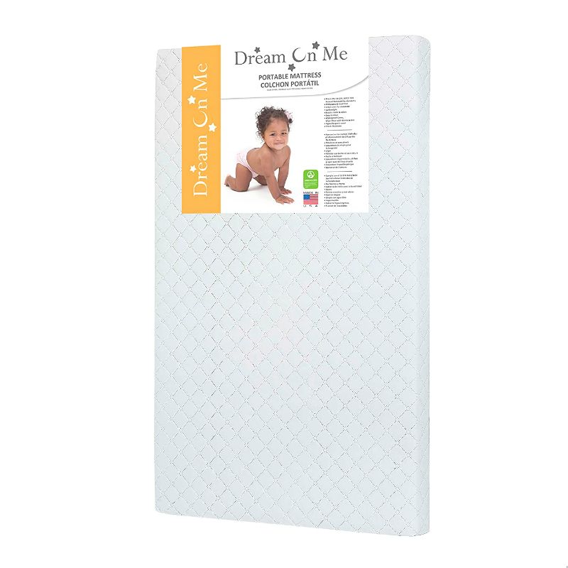 Photo 1 of Dream On Me Sunset 3” Extra Firm Fiber Portable Mini Crib Mattress, Greenguard Gold Certified