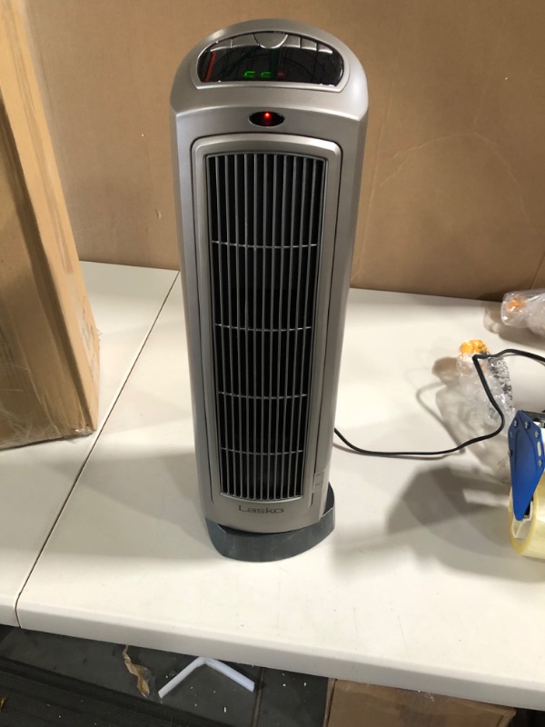 Photo 2 of Lasko 1500W Digital Ceramic Space Heater with Remote, 755320, Silver