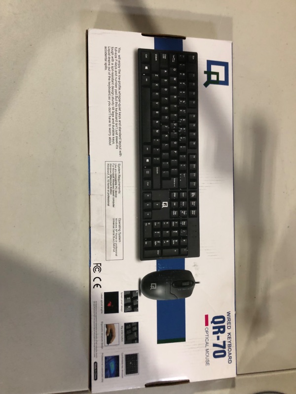 Photo 3 of QR-70 WIRED KEYBOARD WITH OPTICAL MOUSE 