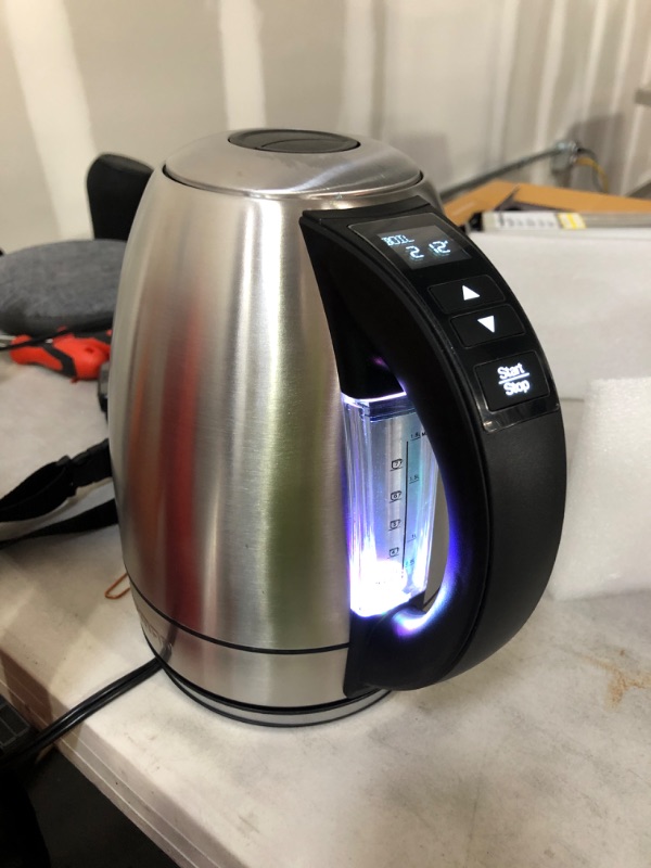 Photo 2 of Chefman Temperature Control Electric Kettle, Rapid-Boil Faster And More Powerfully Than Ever With One-Touch Presets Stainless Steel Digital Kettle