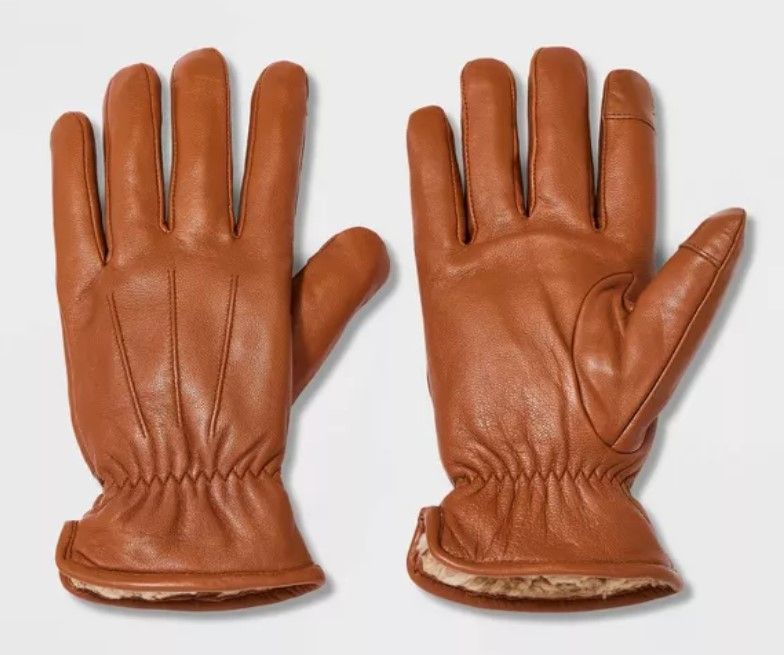 Photo 1 of Men's Dress Gloves with Sherpa Lined - Goodfellow & Co™ Brown - Size S/M