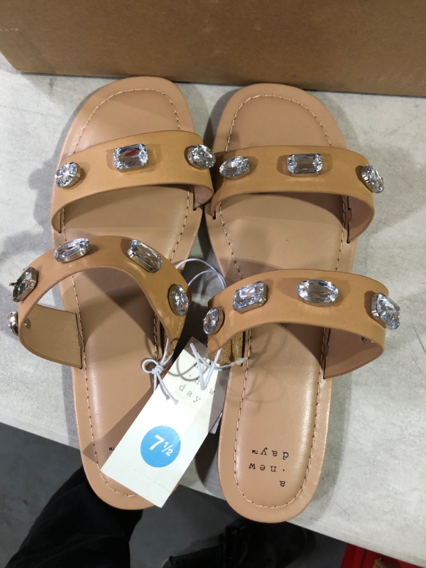 Photo 1 of ***SEE NOTE*** Women's Brit Two Band Embellished Sandals - a New Day Tan 7.5