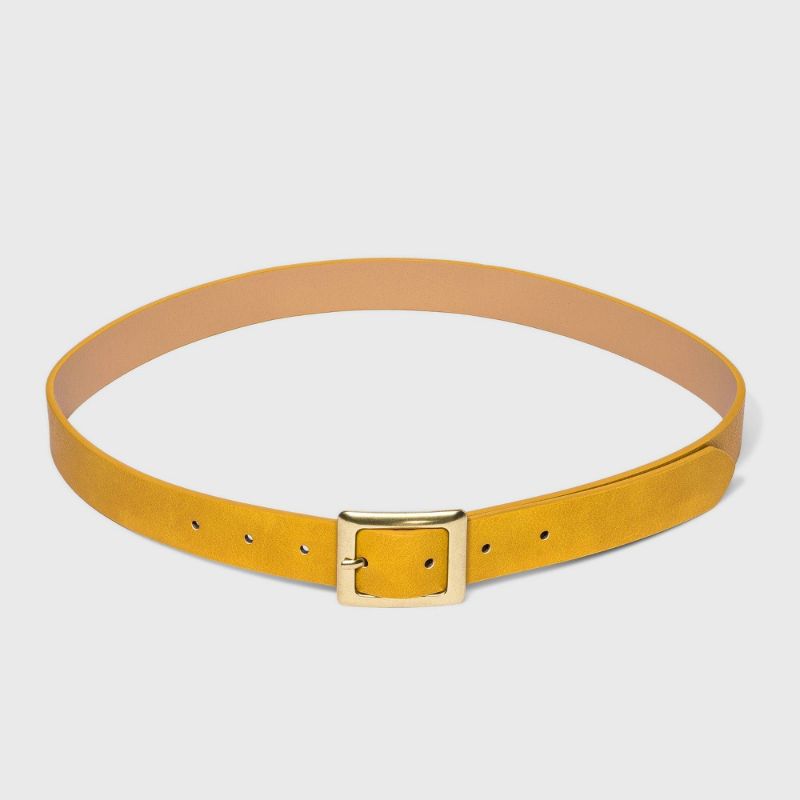 Photo 1 of Womens Quare Buckle Belt - Univeral Thread, Yellow - Size Small