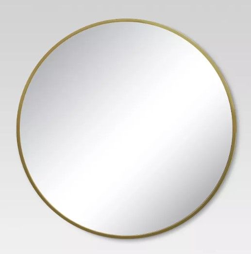 Photo 1 of 28" Round Decorative Wall Mirror Brass Rim - Project 62 