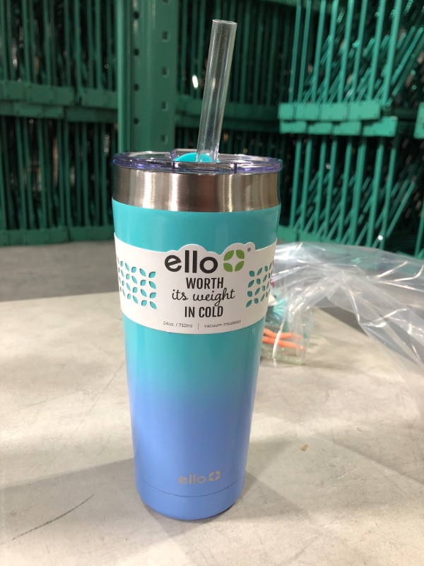 Photo 2 of Ello Beacon 24oz Stainless Steel Tumbler - Mint/Blue Fade