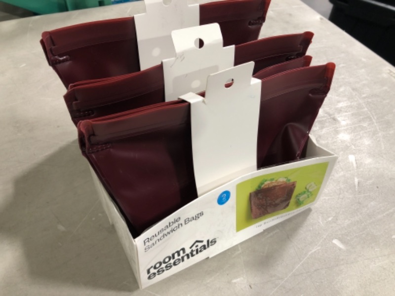 Photo 2 of 2pk Reusable Sandwich Bags Maroon - Room Essentials
3 Sets