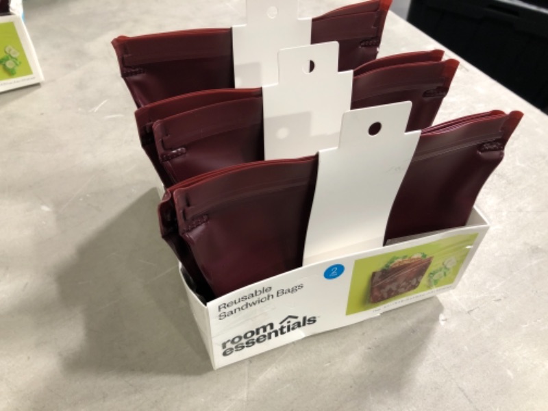 Photo 2 of 2pk Reusable Sandwich Bags Maroon - Room Essentials
3 Sets