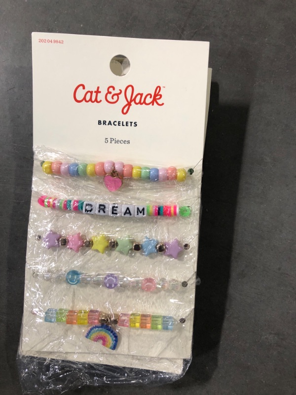 Photo 1 of 3 pieces Girls' 5pk Dream Bracelet Set - Cat & Jack , One Color with 1 missing item