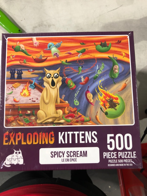 Photo 2 of Exploding Kittens 500 Piece Jigsaw Puzzle | Spicy Scream, Jigsaw Puzzles for Adults, Cat Puzzle, Art Puzzle