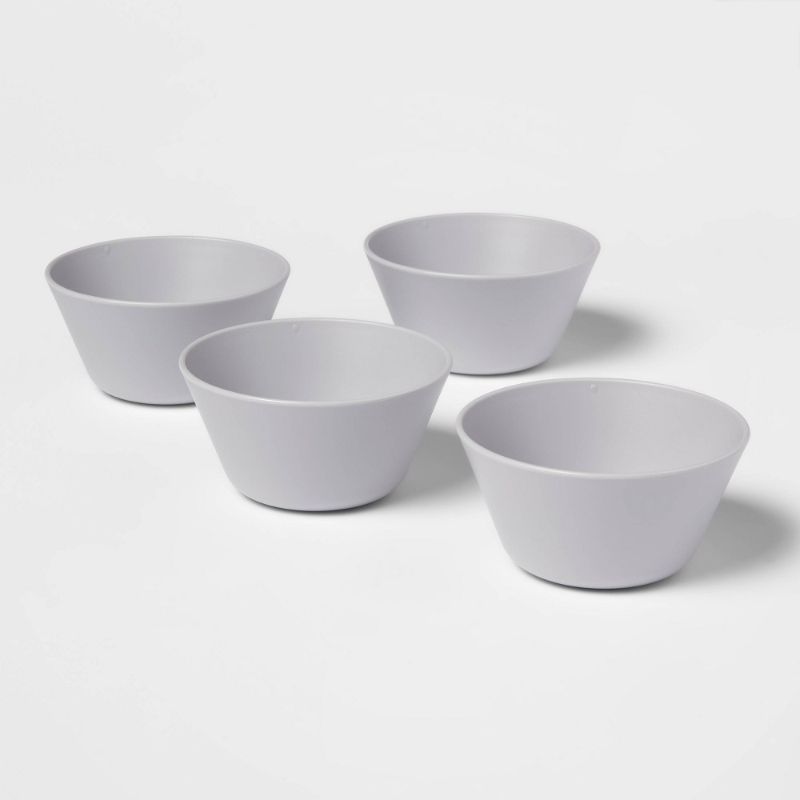 Photo 2 of 4 pieces 10.5" Plastic Dinner Plate Gray - and 12 pieces 7.9oz Plastic Mini Bowls - 
