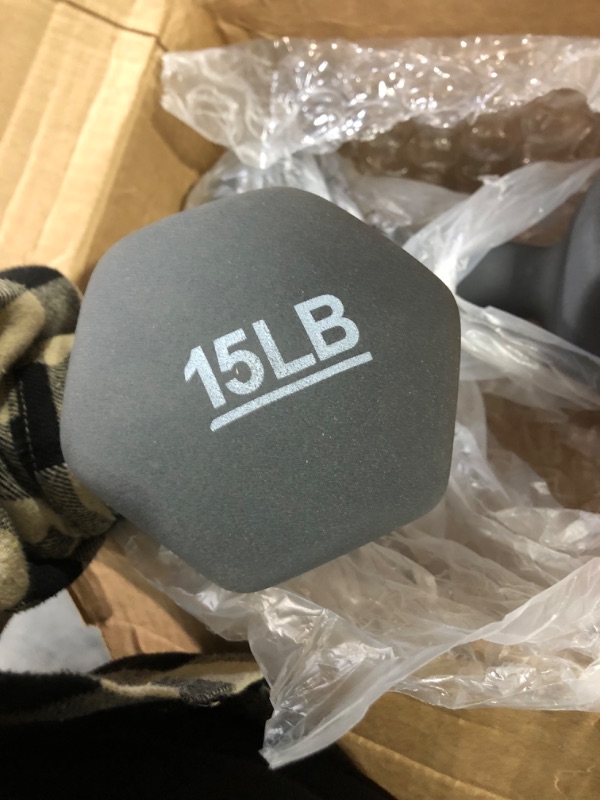 Photo 3 of Amazon Basics Neoprene Workout Dumbbell Grey 15-Pound, Set of 2 Weight Set