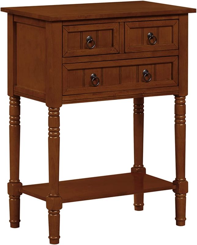 Photo 1 of Convenience Concepts Kendra 3-Drawer Hall Table with Shelf, Cherry
