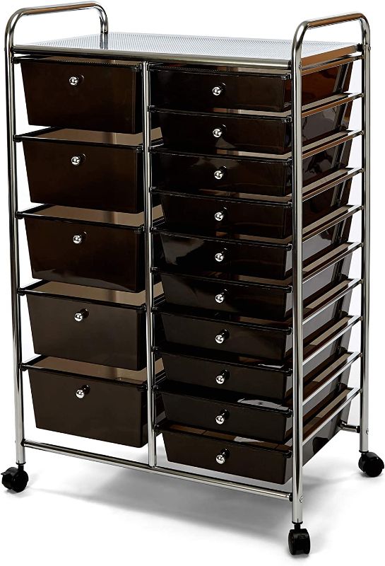 Photo 1 of "PARTS ONLY"
Seville Classics Rolling Utility Organizer Storage Cart for Home Office, School, Classroom, Scrapbook, Hobby, Craft, 15 Drawer, Black (B08R5VHMZC)