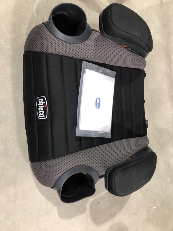 Photo 2 of Chicco GoFit Backless Booster Car Seat, Travel Booster Seat for Car, Portable Car Booster Seat for children 40-110 lbs. | Shark/Black/Grey Shark GoFit