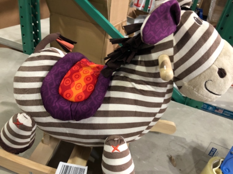 Photo 3 of B. toys by Battat Kazoo Wooden Rocking Zebra – Rodeo Rocker – Plush Ride On Zebra Rocking Horse for Toddlers and Babies 18m+, B. Rocking Zebra , White Kazoo the Zebra!