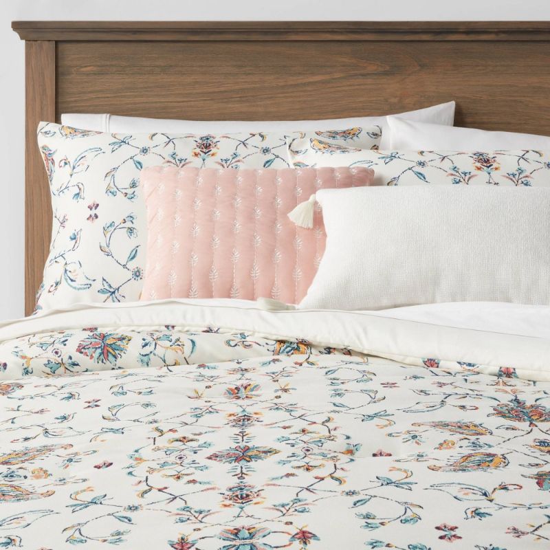 Photo 1 of 5pc Ancora Border Print Comforter Bedding Set Blue/Pink/Yellow - Threshold™ full/queen

