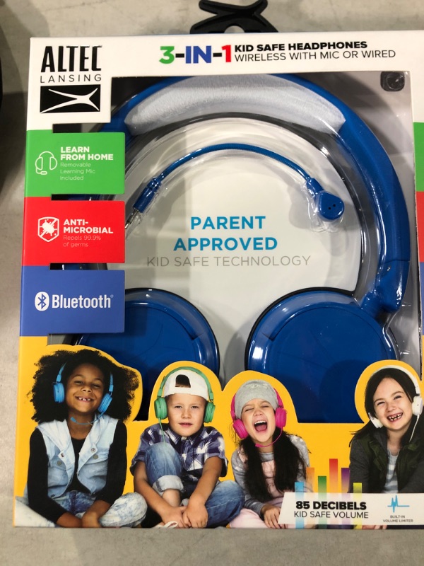 Photo 2 of Altec Lansing Kids&#39; 3-in-1 Bluetooth Wireless Headphones - Blueberry Blue