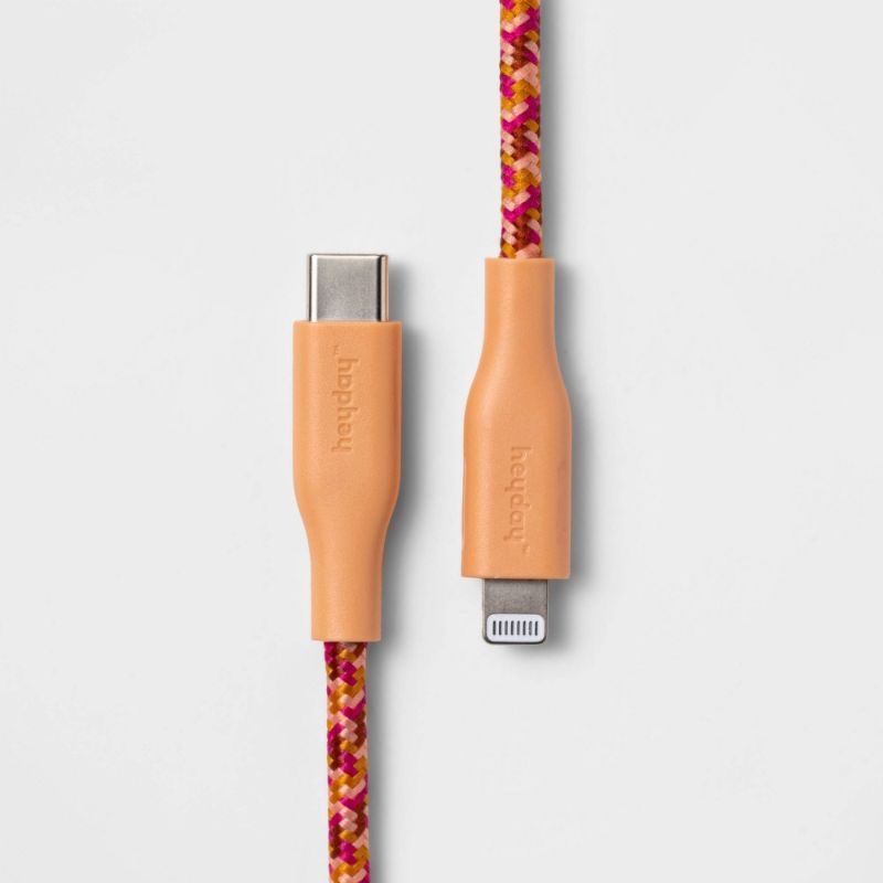 Photo 1 of Heyday 6' Lightning to USB-C Braided Cable - Coral Pink
