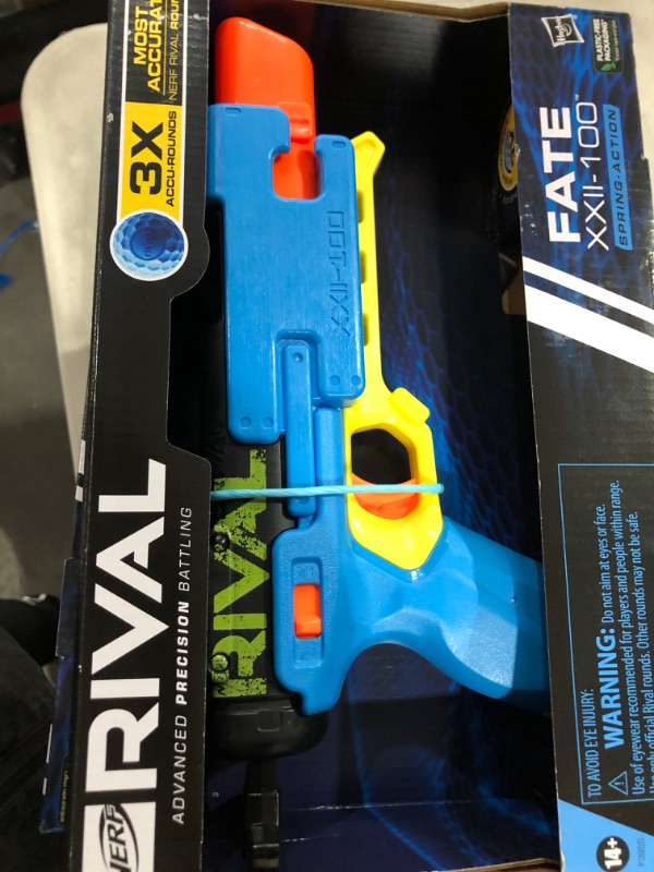 Photo 2 of NERF Rival Fate XXII-100 Blaster, Most Accurate Rival System, Adjustable Rear Sight, Breech Load, Includes 3 Rival Accu-Rounds