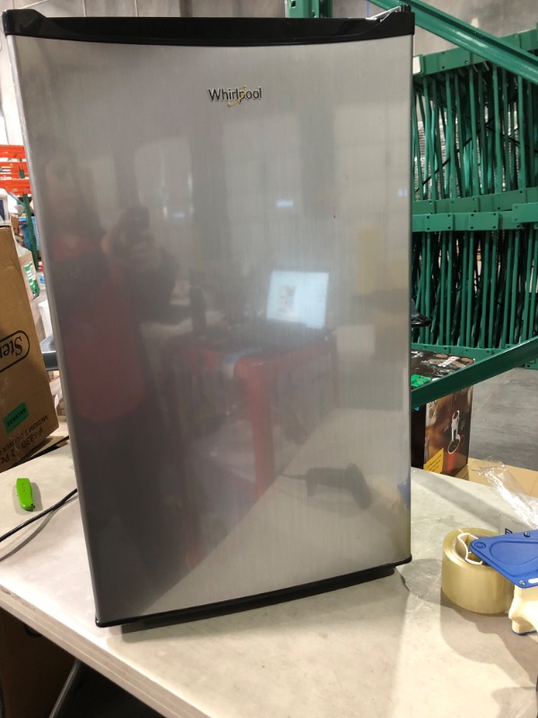 Photo 6 of *SEE NOTE* Whirlpool 3.5 cu. ft Mini Refrigerator - Stainless Steel WH35S1E *FOR PARTS OR REPAIR*

