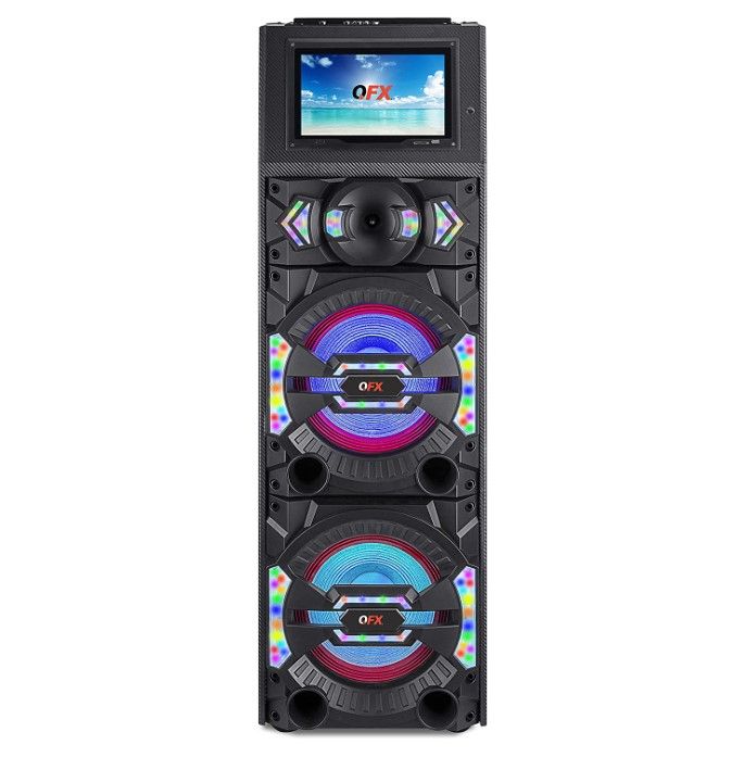 Photo 1 of 
QFX SBX-212W Dual 12 INCH Bluetooth Speaker with 14 INCH WiFi Touch LED Screen and Microphone