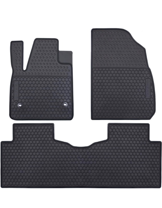 Photo 1 of San Auto Car Floor Mats Fit for 2017-2022 Cadillac XT5, 2017-2020 GMC Acadia, 2019-2022 Chevrolet Blazer Front & 2nd Seat Floor Liners Rubber Full Black All Weather Heavy Duty Odorless