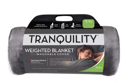 Photo 1 of 48"x72" Temperature Balancing Weighted Blanket Gray - Tranquility

