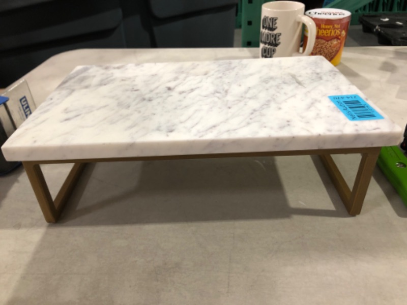 Photo 2 of 13.4" x 8.4" x 4.1" Marble Serving Stand Gold - Project 62™

