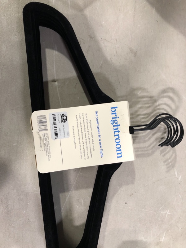 Photo 2 of 10pk Flocked Hangers Black - Brightroom