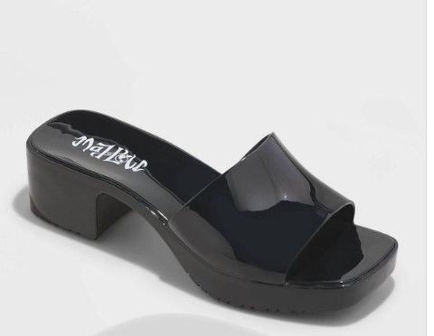 Photo 1 of Mad Love Women's Marni Jelly Slide Heels Black size 11 shoe width medium 
