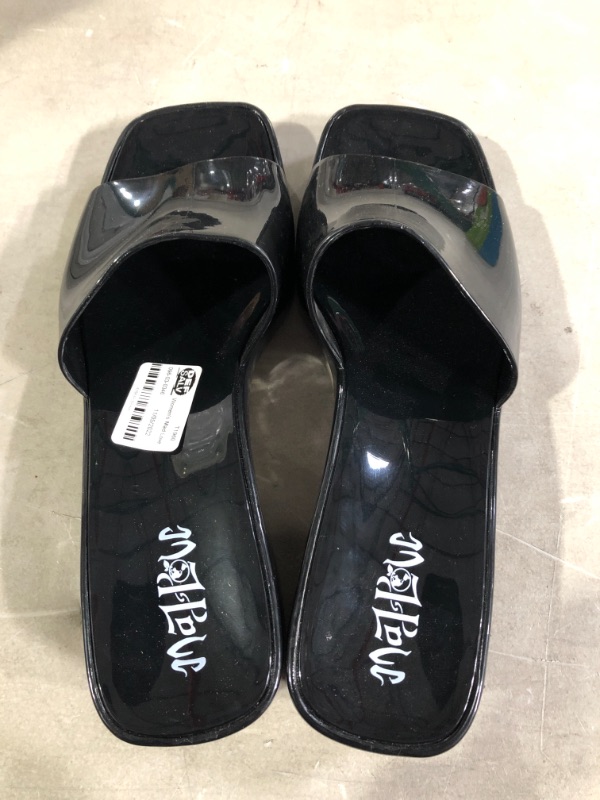 Photo 1 of Mad Love Women's Marni Jelly Slide Heels Black size 11 shoe width medium 