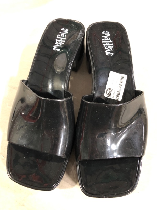Photo 1 of Mad Love Women's Marni Jelly Slide Heels Black size 11 shoe width medium 
