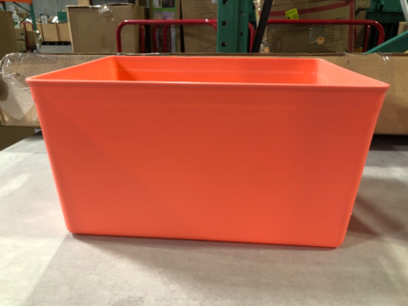 Photo 3 of [2x] Ankyo Plastic Storage Bins in Coral - roughly 15" L x 12" W x 10" D