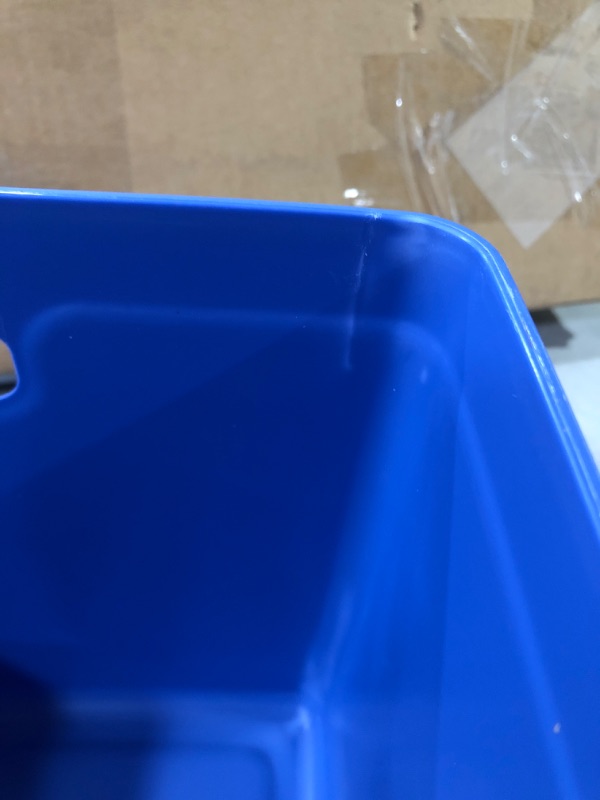 Photo 2 of [2x] Ankyo Plastic Storage Bins in Blue- roughly 15" L x 12" W x 10" D