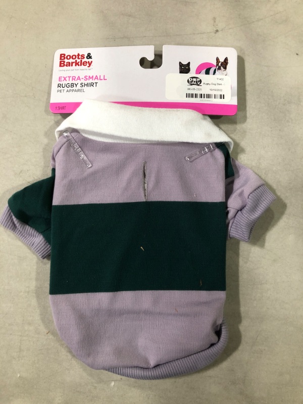 Photo 1 of Rugby Dog and Cat Shirt - Green/Purple - XS - Boots & Barkley