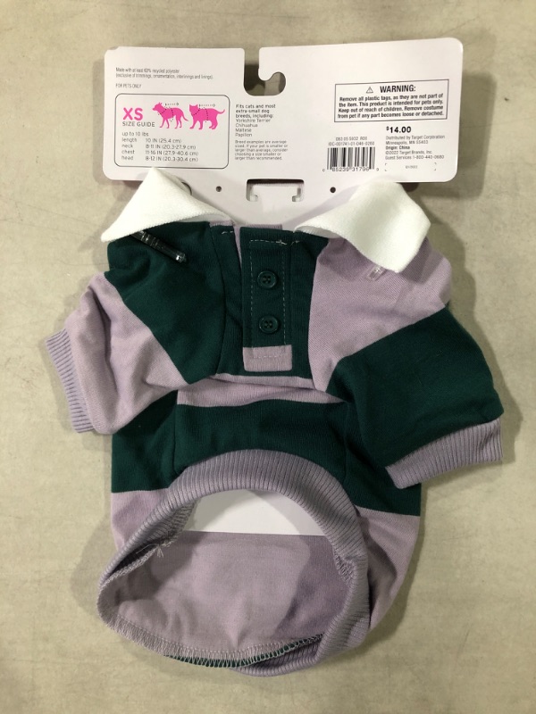 Photo 1 of Rugby Dog and Cat Shirt - Green/Purple - XS - Boots & Barkley