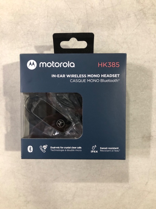 Photo 5 of Motorola Bluetooth Earpiece HK385 in-Ear Wireless Mono Headset with CVC Touch Control for Clear Voice Calls - IPX4 Sweat Resistant, Smart Touch/Voice Control, Noise Suppression, Multipoint Connect