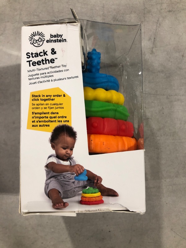 Photo 1 of Baby Einstein Stack & Teethe Multi-Textured Easy-to-Grasp 5-Piece Teether Toy Set, Ages 3 Months +