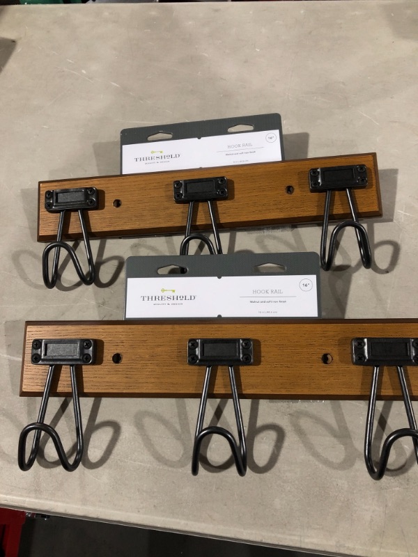 Photo 2 of 2 sets of Label Hook Rack - Walnut & Soft iron - Threshold