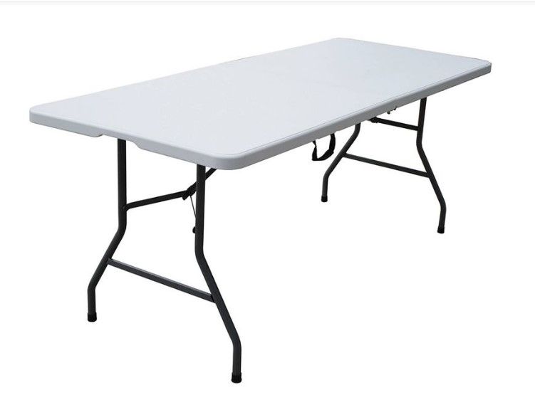Photo 1 of 6' Folding Banquet Table Off-White - Plastic Dev Group